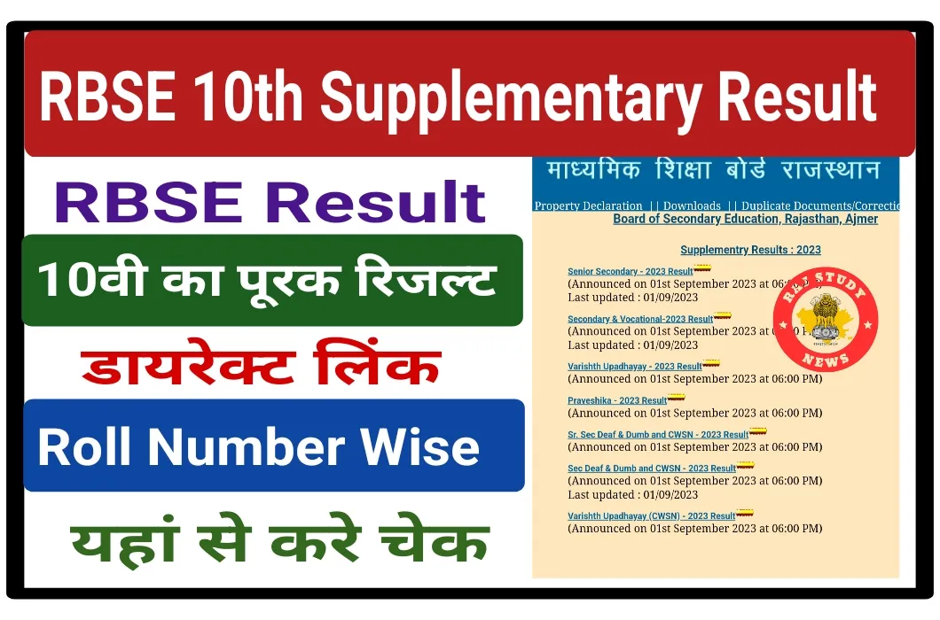 RBSE 10th Supplementary Result